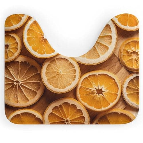 FZMVSLH Orange Slices Bath Mat Absorbent Bathroom Rug Shower Rug Non Slip Shower Mat for Door Entrance Tub Side Sink Front Floor Mat U-Shaped Toilet Mat Entrance Pad