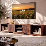 IRONCK TV Stand for 55-80 Inches TVs, 63"-84.6" Adjustable Length, Extendable Corner Entertainment Center with Storage Cabinets, Fluted Doors Modern Media Console, Ideal for Living Room, Walnut