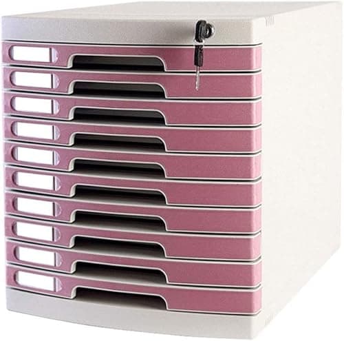 ELUKHT File Cabinets Filing Cabinet Keys Lock 10 Drawer Data File Storage Cabinet - Multicolor 29.5X39.4X32.5Cm Bookcase