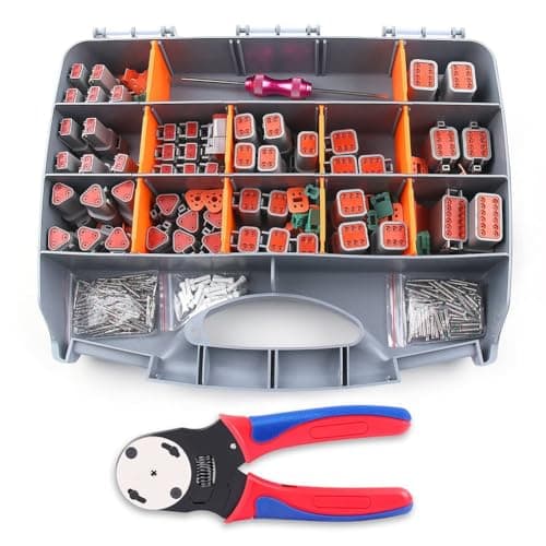 TKOWTB 338Pcs Dt Deutsch Connector Kit - 2 3 4 6 8 12 Pin Connectors Crimping Tool Removal Tool Car Electrical Connector
