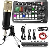 Facmogu F998 Podcast Equipment Bundle, Audio Interface & BM800 Condenser Microphone with Tripod Stand, Professional Recording Studio Package for Live Streaming, Broadcast, Recording, YouTube, TikTok