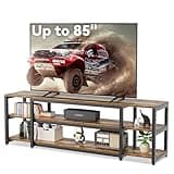 Aquzee 85 inch TV Stand, Entertainment Center for 70 75 80 85" TV, 75.2" Wide Wood Television Console Table for Living Room Bedroom Gaming Room, Rustic Brown