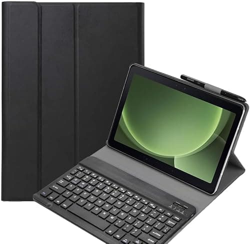 FKQLH Keyboard Case for Samsung Galaxy Tab Active4 Pro 10.1 Inch SM-T630/T636B, French AZERTY Magnetic Keyboard Case with Protective Case, Black