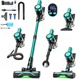 Cordless Vacuum Cleaner,58kPa/10-in-1 Stick Vacuum with 29-inch Hose and LED Lighting Brush,55Mins Runtime Vacuum Cleaner for Home,Self-Standing Vacuum with Anti-Tangle Brush for Pet Hair/Carpet/Floor