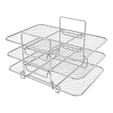 Air Fryer Rack 2/3-layers Stackable Grilling Rack Stainless Steel Gril Rack Oven Steamer Roasting Rack Kitchen Cooking Tools(19x13x11.5cm)