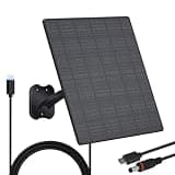 Zivif 10W Solar Panel for Security Cameras, 5V Solar Charger with USB-C/Micro USB/DC 5.5x2.1mm Ports, IP66 Waterproof, Adjustable Mount & 7.2FT Cable