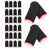 KAJNBN 20pair Gaming Finger Sleeves for Smartphones and Touchscreen Devices, Breathable Fiber Material with Anti-Slip Design, Sweat-Proof Thumb Covers for Mobile Phone Game