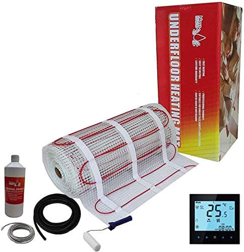 Nassboards Premium Pro – Electric Underfloor Heating Scholarship Kit Red Box of 200 W – 9 m2 – Black WiFi Scholarship Thermostat Square Shape