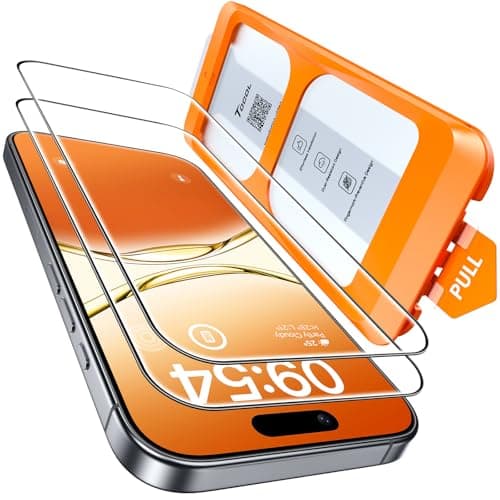 TOCOL for iPhone 17 Screen Protector 6.3 inch 9H Hardness Military Grade Shatterproof HD Tempered Glass for Full Coverage Protection 2 Pack