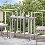 KLGBNCVE Foldable Balcony Table 35.4x19.7x29.1 Inch Solid Acacia Wood Outdoor Coffee Table with Gray Wash for Patio Terrace