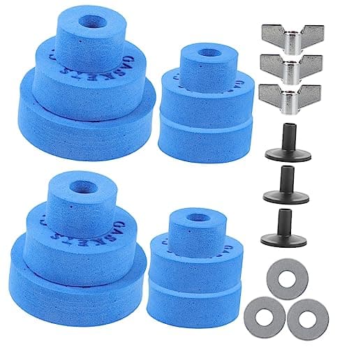 Generic Drum Cymbal EVA Pads Set with Metal Gaskets Slip Drum Set Fittings Replacement Accessories for Stable Cymbal Positioning and Protection Blue
