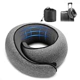 Daitore Travel Neck Pillows for Airplanes, Memory Foam Travel Pillow Airplane Pillow, 360° Head Support, Flight Pillow for Travel, Car Rides and Home, Gray