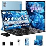 SUAAT Tablet 2026 Android 15 Tablets with 2.0GHz Octa-Core, 30GB 64GB 2TB Expand, 10 inch Tablet with Keyboard, FHD IPS Display, Gemini AI, 8MP Camera, WiFi 6, 6000mAh, Widevine L1, BT 5.0 -Blue