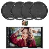 Blaupunkt Camden 500 7" Touchscreen Double Din Bluetooth Stereo Receiver, 4X 6 40 Watt Max 2-Way Car Audio Speakers w/Wire