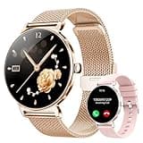 taopodo Smart Watches for Women, 1.27" AMOLED Health Fitness Tracker with Bluetooth Calling (Answer/Make Calls), 120+ Sports Modes, Timer, IP68 Waterproof Watch for Android/iPhone (Rose Gold)