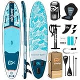 InnoExpo 11' Inflatable Stand Up Paddle Boards with Premium Accessories, Wide Stable SUP Paddle Board Design, Non-Slip Comfort Deck for Youth & Adults (Tropical/Kayak Seat)
