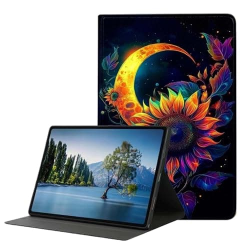 DHEEBFWE Case for Kindle Paperwhite 11th Generation 6.8 Inch (2021),Slim Hybrid Multi-Angles Viewing Stand Cover w/Auto Wake/Sleep,Moon Sunflower