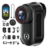 UYIKOO 4K Mini Body Action Camera with 1.47" Screen, 64GB Thumb Size Small POV Camera with WiFi, Tiny Wearable Magnetic Camcorder for Work Vlogging Cycling Motorcycle Pet Travel
