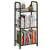 Azheruol Bookshelf Storage Shelf Bookcase Freestanding Storage Stand for Living Room, Bedroom, Kitchen, Rust Resistance, Easy Assemblyl Free Combination Multi-Functional Organizer (3 Tiers, Black)