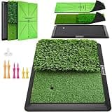 Golf Mat, Practice Outdoor Indoor for Training Chipping Show Swing Path, Hitting Turf Mat with Rubber Backing,Golf Accessories,Gifts for Men/Dad/Husband