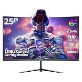 ZZA 25" Curved Gaming Monitor, 240Hz|144Hz FHD(1920 * 1080P) VA Screen Computer Monitor, Supports Freesync, 120% sRGB, Blue Light Filter,AMD Freesync, Wall Mountable Installs(HDMI 1.4/DP 1.2)