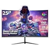 ZZA 25" Curved Gaming Monitor, 240Hz|144Hz FHD(1920 * 1080P) VA Screen Computer Monitor, Supports Freesync, 120% sRGB, Blue Light Filter,AMD Freesync, Wall Mountable Installs(HDMI 1.4/DP 1.2)
