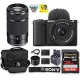 Sony ZV-E10 II Mirrorless Vlogging Camera Kit Black with 16-50mm & 55-210mm OSS Lens 26 MP APS-C Sensor | + Spare Extra Battery + 64GB Card + Camera Case