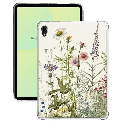 for iPad mini 6th Generation Case 8.3 inch Lightweight Ultra Slim Transparent Flexible TPU Shock Proof Clear Tablet Cover Case for iPad mini 6 2021 Release - Green Leaves Floral Flower Plant