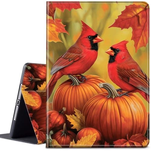 Case for 6" Kindle Paperwhite (10th Generation, 2018 Release),PU Leather Stand Shell Multiple Viewing Angles Protective Cover for Amazon Kindle Paperwhite 2018 E-Reader,Red Cardinals Pumpkins