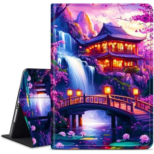 Dikoer for Samsung Galaxy Tab A9 8.7 Inch 2023 Model (SM-X110/X115/X117) Tablet Case, Slim KickstandStand Leather Smart Cover with Auto Wake/Sleep, Cherry Blossom Drum Tower
