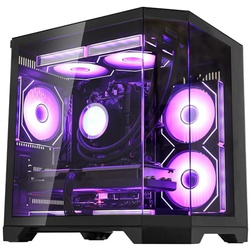 Ocean of Stars AI Gaming PC - Desktop - AMD Ryzen 5 9600X 6-Core 3.9 GHz- RTX 5060 8GB- 16GB DDR5 6000MHz RAM-1TB PCIe +1TB SATA SSD- 850W PSU-WiFi & Bluetooth- Windows 11 Tower Computer-Black