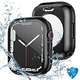 Tensea (2 in 1) for Waterproof Apple Watch Screen Protector Case 45mm Series 9/8/7 Accessories, 360 Front and Back, iWatch PC Face Cover with Tempered Glass for Women Men, 45 mm