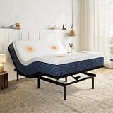 Emerspring Full Adjustable Bed Frame with Wireless Control + 10 inch Full Gel Memory Foam Mattress in a Box, Electric Massage, Head and Foot Incline, Zero Gravity, 80"×38"