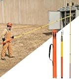 Fovnitrve Electrical Life Hooks Rescue Equipment, Adjustable Operating Hot Stick with Bag, Universal Hot Stick Attachments for High-Voltage Towers Fire Department(6m/19.7ft)