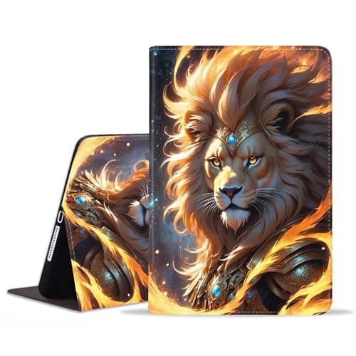 FVAENDHIO Case for Samsung Galaxy Tab A11 Plus/ A11+ 11" 2025 / A9+/ A9 Plus 2023, Protective Leather Case, Adjustable Stand Auto Wake/Sleep Smart Cover, Golden Lion