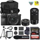 Sony a6700 Alpha APS-C 4K Mirrorless Vlogger Camera w/ 2 Lens Kit 16-50mm & 55-210mm OSS Lens | Official Sony USA Model + Spare Extra Replacement Battery + 128GB Card + Camera Case