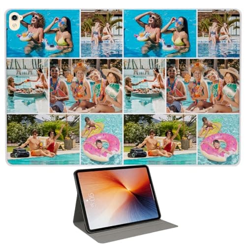Personalized Custom Flip Case for iPad Pro 9.7 Inch 2016 Add Your Own Multi-Pictures Photo Collage Cover for A1673 A1674 A1675 Customized Shockproof Folio Shell with Stand Auto Wake/Sleep