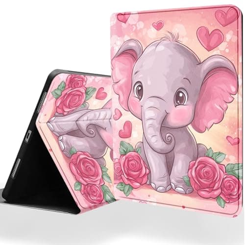 DSRGRGFDJ Tablet Case for iPad Pro 11 Inch (M5) 2025/ (M4) 2024 with Magnetic Auto Wake/Sleep and Multi-Angle Adjustable Stand Cover - Elephant Rose