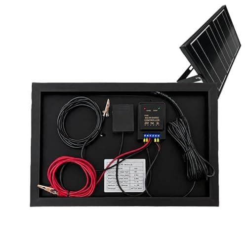 FarmLite 12V 10W Solar Panel with Charge Controller | 10W Solar Setup Pre-Built in USA | Ready to Mount and Charge 12V Battery | Solar Panel Mount Included | Battery NOT Included