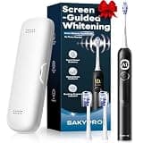 SAKYPRORAL Electric Toothbrush for Adults, Score Display, 6M Battery, Black