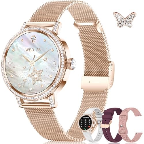 Betatree 1.27inch Diamond Round Smart Watch for Women