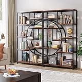 Tribesigns Bookshelf Industrial Etagere Bookcase (Rustic Brown, 2 Pack)