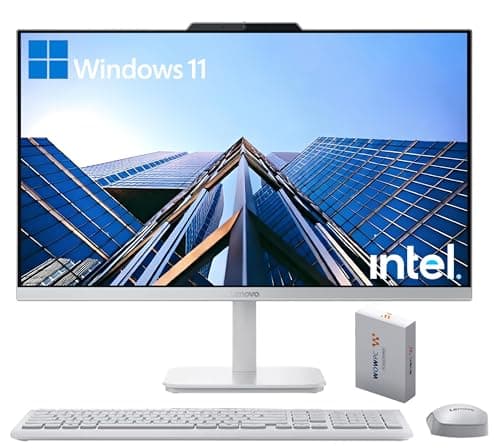 Lenovo 24" FHD All-in-One Desktop Computer for Home & Office, Intel Processor, 32GB RAM, 2TB PCIe SSD, HDMI, WiFi 6, Bluetooth 5.2, Business AIO, Vent-Hear, Wireless Keyboard & Mouse, Windows 11