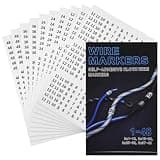 FunooFuno 2 Pcs Wire Marker Book for Cable Management Vinyl Coated Cloth Cable Label Book Numbered 1-48 High Tack Adhesive Electrical Panel Stickers for Electrician Wiring Circuit Organization