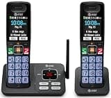 AT&T DECT 6.0 Cordless Phone, 2-Handset – Smart Call Blocker, Bluetooth Connect to Cell, Answering Machine, 2.4" Color Display | BL108-2