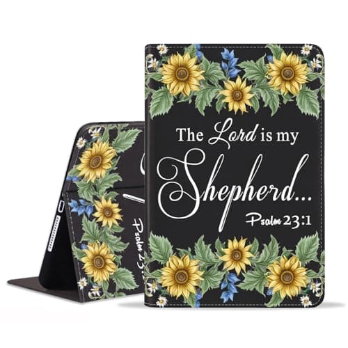 BWOOLL Case for Samsung Galaxy Tab S11 Ultra/S10 Ultra/S9 Ultra/S8 Ultra 14.6" 2025/2024/2023/2022, Slim PU Leather Stand Cover with Auto Wake/Sleep, Sunflower Quote Bible Verse Psalm 23:1