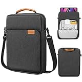 MoKo 9-11 Inch Tablet Sleeve Bag Handle Carrying Case with Shoulder Strap Fits iPad Pro/Air/A16 11 inch,iPad 10th 10.9,i-Pad 9/8/7th 10.2,iPadAir 5/4th 10.9,i-Pad 9.7,Tab S8/S9 11", Black & Gray