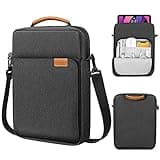 MoKo 9-11 Inch Tablet Sleeve Bag Handle Carrying Case with Shoulder Strap Fits iPad Pro/Air/A16 11 inch,iPad 10th 10.9,i-Pad 9/8/7th 10.2,iPadAir 5/4th 10.9,i-Pad 9.7,Tab S8/S9 11", Black & Gray