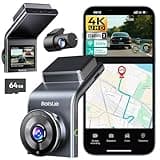 BOTSLAB G300 PLUS 4K DUAL Dash Cam Front and Rear [2026 Upgraded], STARVIS 2 Sensor, 64GB Card Included, Voice Control, 5GHz WiFi Dashcam Front and Rear Camera, GPS, WDR Night Vision, 24H Parking Mode