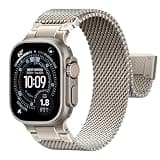 SOLOLUP Milanese Loop for Apple Watch Ultra 3/2 Band 49mm 46mm 45mm 44mm 42mm Men,Magnetic Mesh Stainless Steel Metal Wristband Band for iWatch 11/10 Series 9 8 7 6 5 4 3 SE 3/2,Titanium Mecha Strap